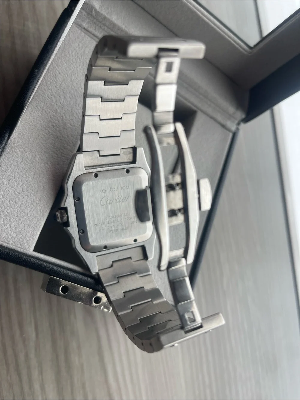 Cartier Men's Silver Stainless Steel Watch with White Dial